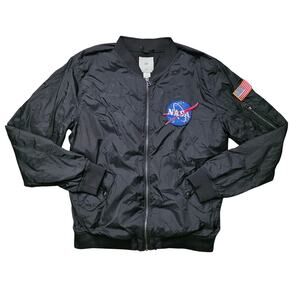 H&M NASA Bomber Jacket Men’s Large Black